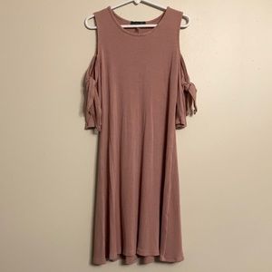 SORANO Girls Ribbed Cold Shoulder Dress